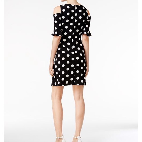 Tommy Hilfiger coldshoulder polka dot sheath dress - Picture 2 of 4